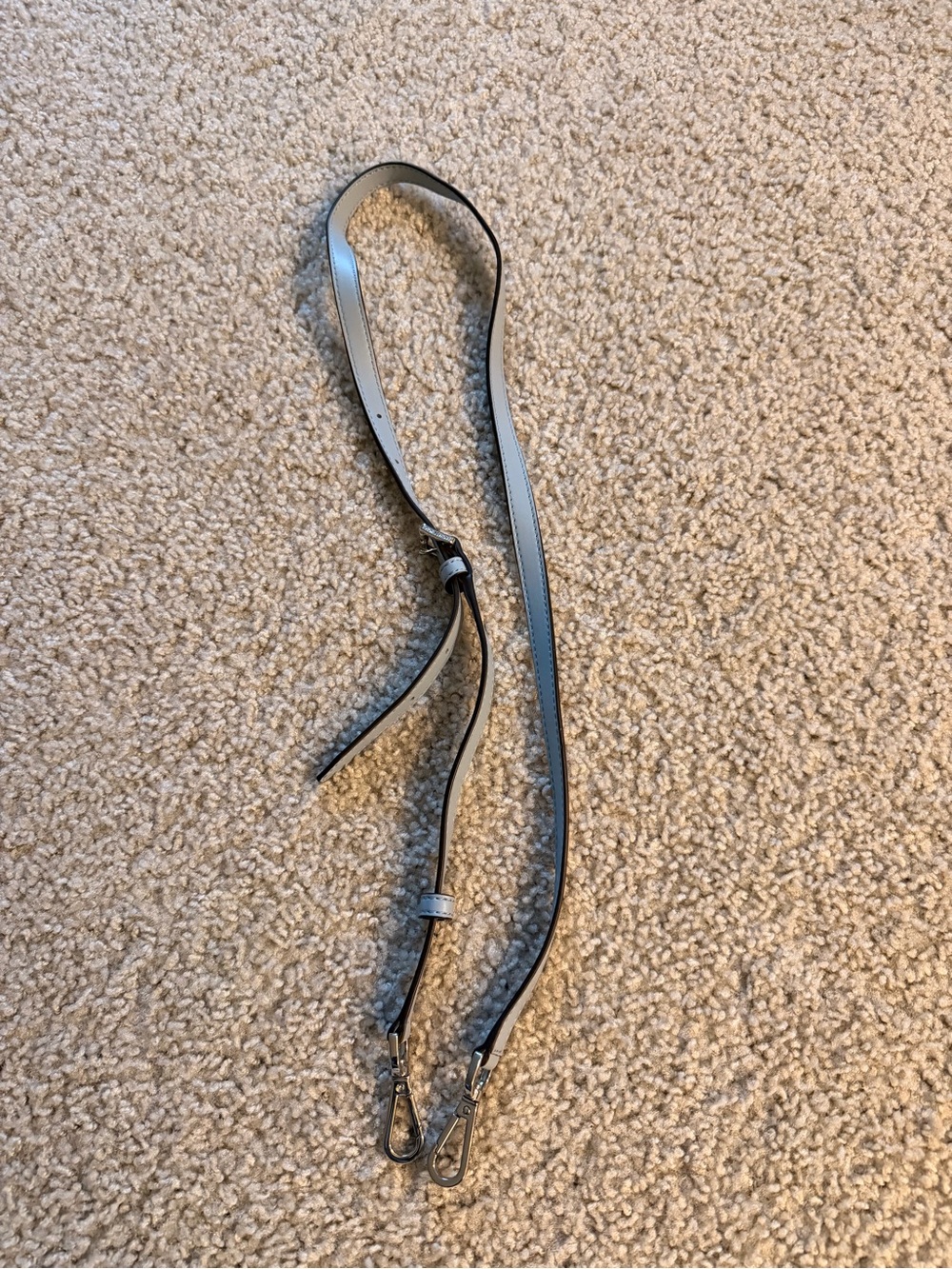 Michael Kors Gray Leather Adjustable Strap with Silver Hardware
